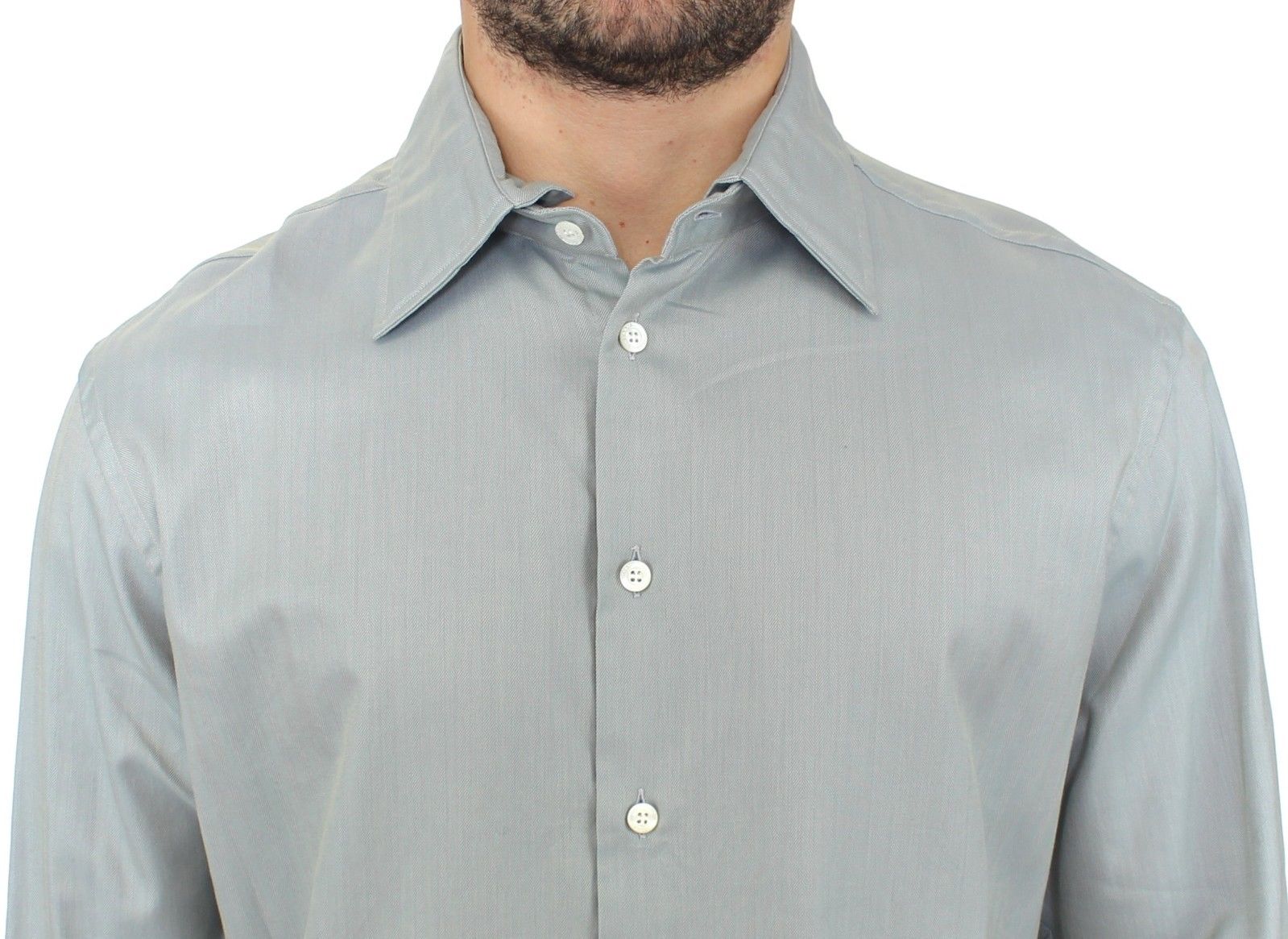 Ermanno Scervino Elegance Unleashed Gray Casual Button-Front Shirt