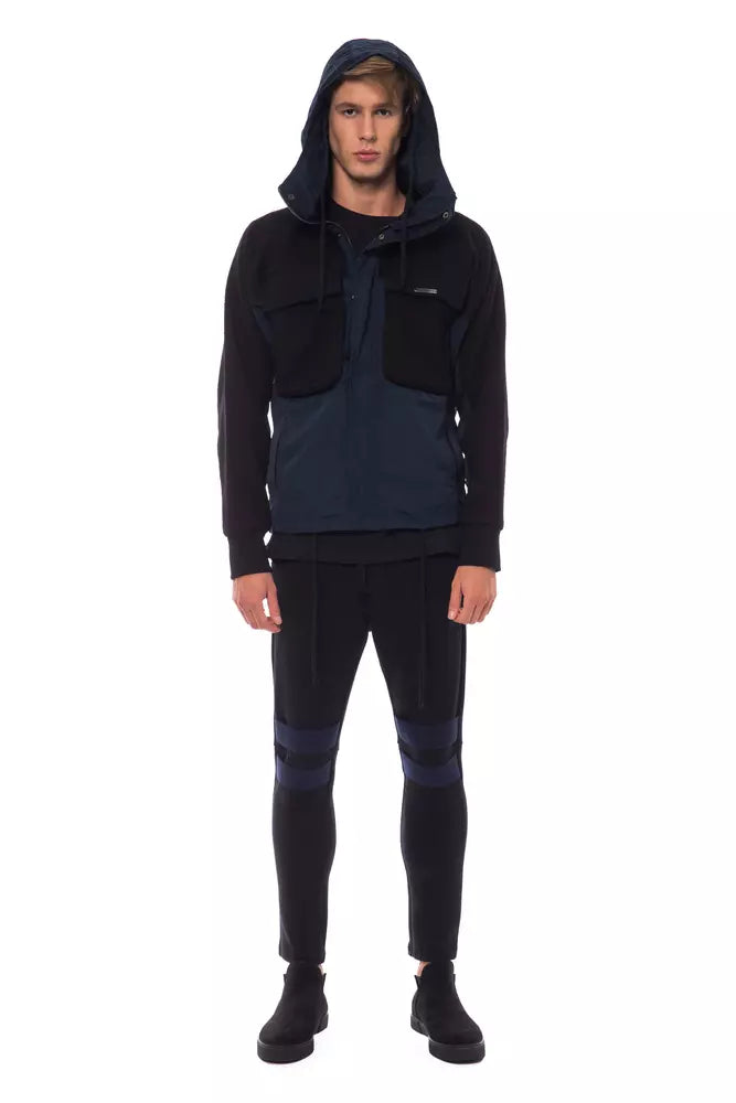 Nicolo Tonetto Black Wool Men's Hooded Jacket