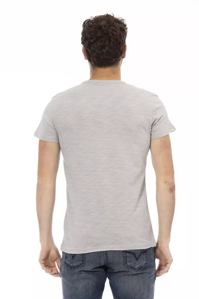 Trussardi Action "Gray Cotton Men T-Shirt"