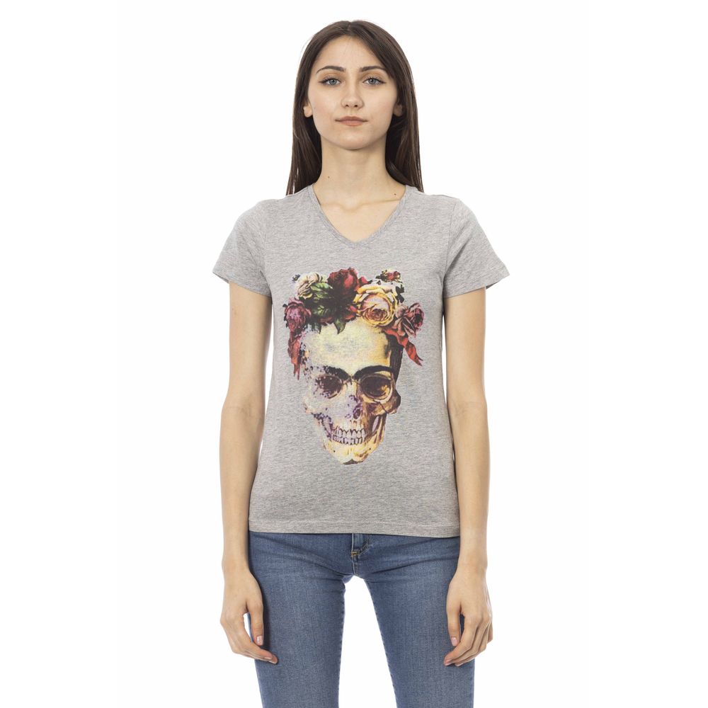 Trussardi Action Gray Cotton Women T-Shirt
