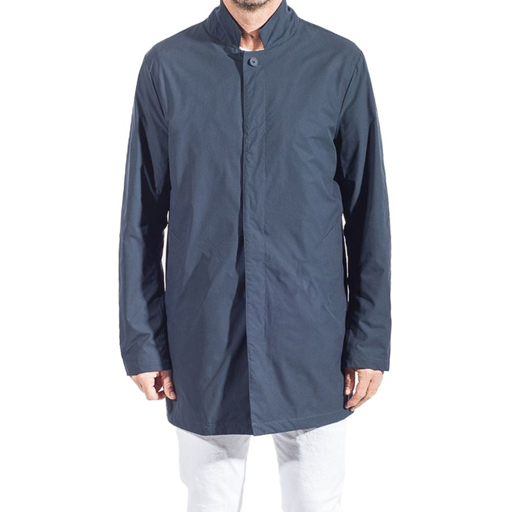 People Of Shibuya Blue Recycled Polyester Men Trench Coat