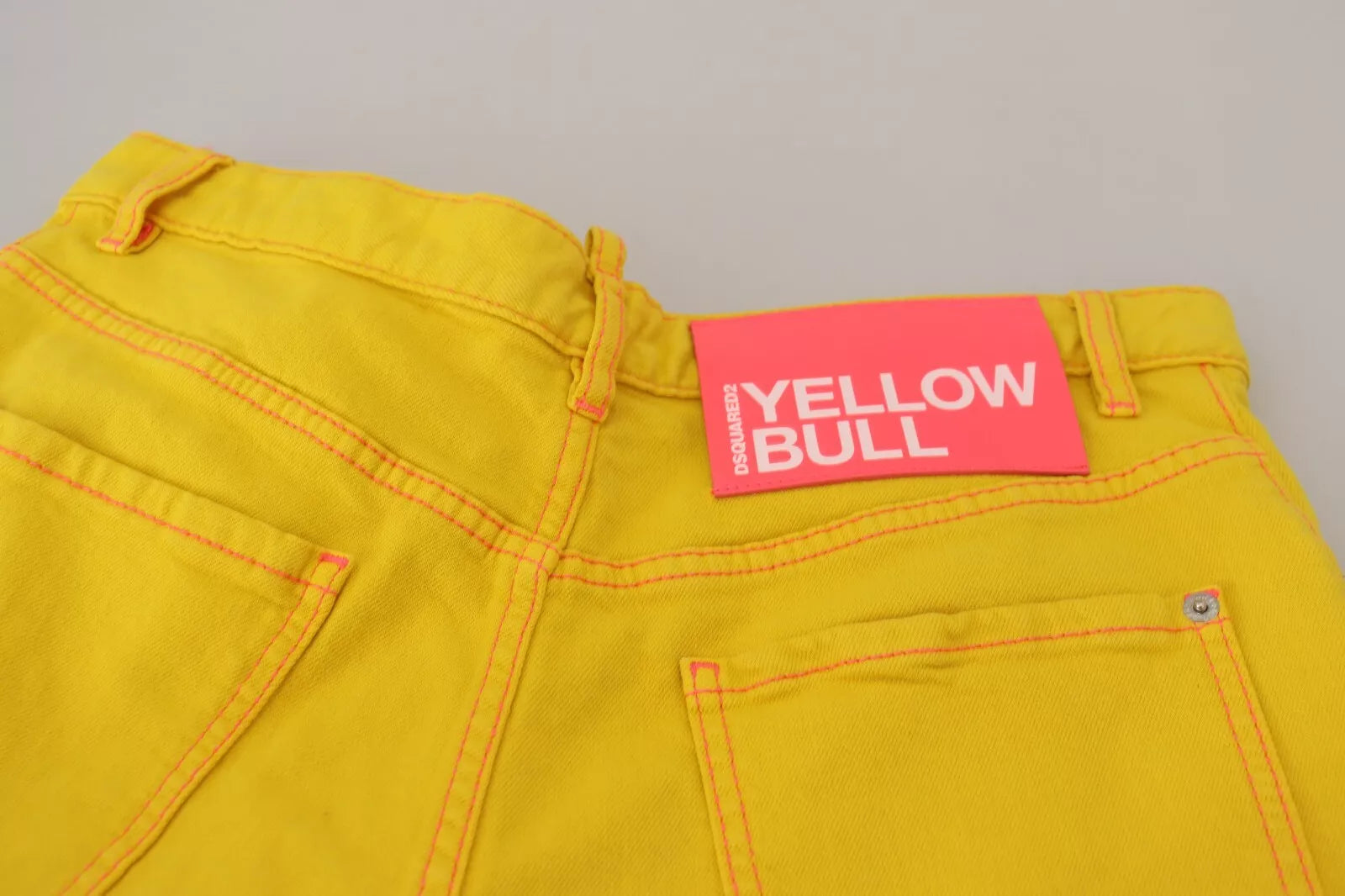 Dsquared² Yellow Cotton High Waist Baggy Women Hotpants Shorts