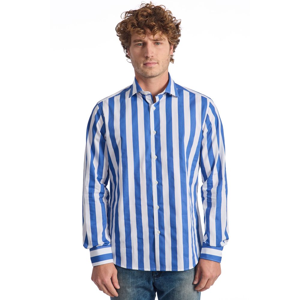 Baldinini Trend Blue Cotton Men's Shirt