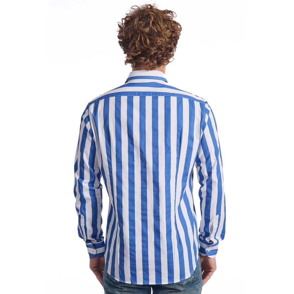 Baldinini Trend Blue Cotton Men's Shirt