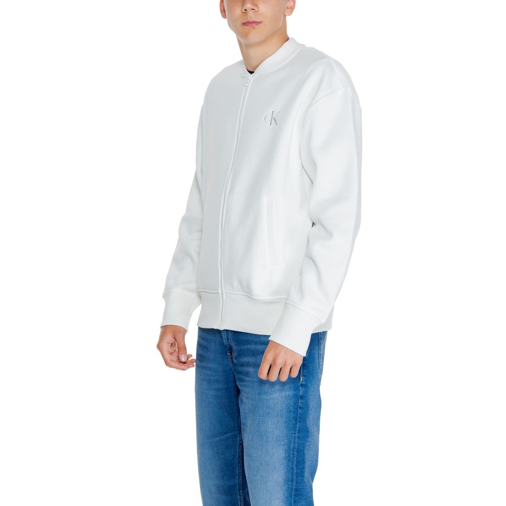 Calvin Klein Jeans White Recycled Cotton Sweater
