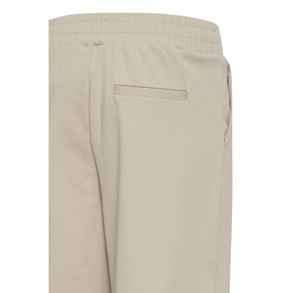 ICHI Beige Recycled Polyurethane Jeans & Pant