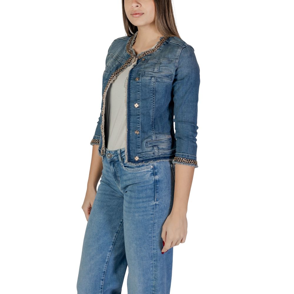 Liu Jo Light Blue Cotton Jackets & Coat
