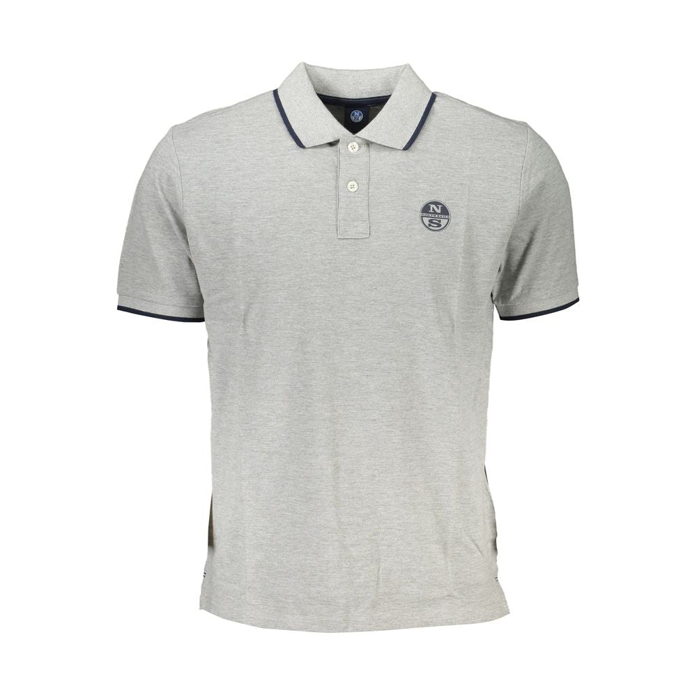 North Sails Gray Cotton Men Polo Shirt
