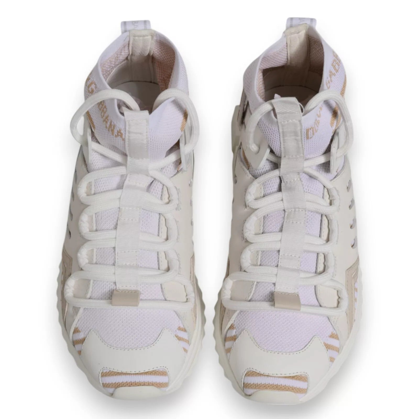 Dolce & Gabbana White Sorrento Socks Trekking Sneakers Shoes