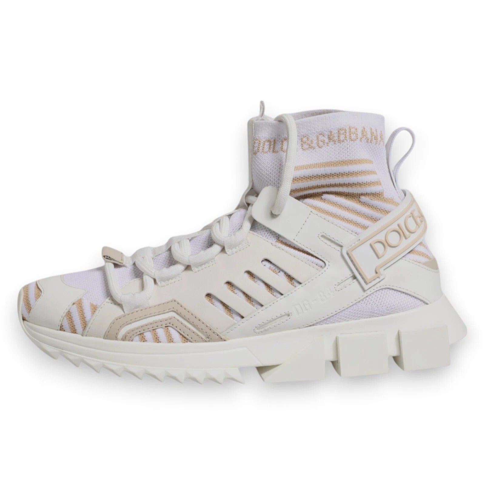 Dolce & Gabbana White Sorrento Socks Trekking Sneakers Shoes