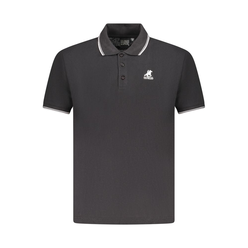 U.S. Grand Polo Black Cotton Men Polo Shirt