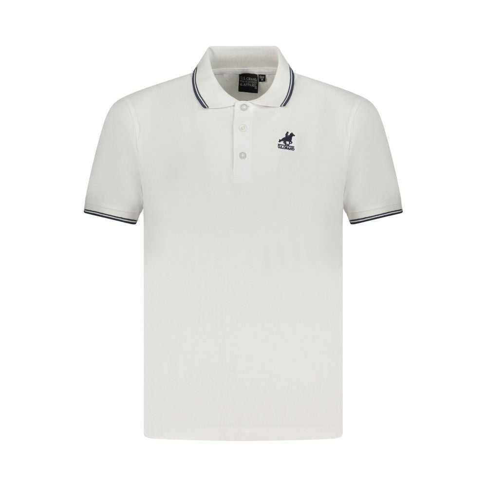 U.S. Grand Polo White Cotton Men Polo Shirt