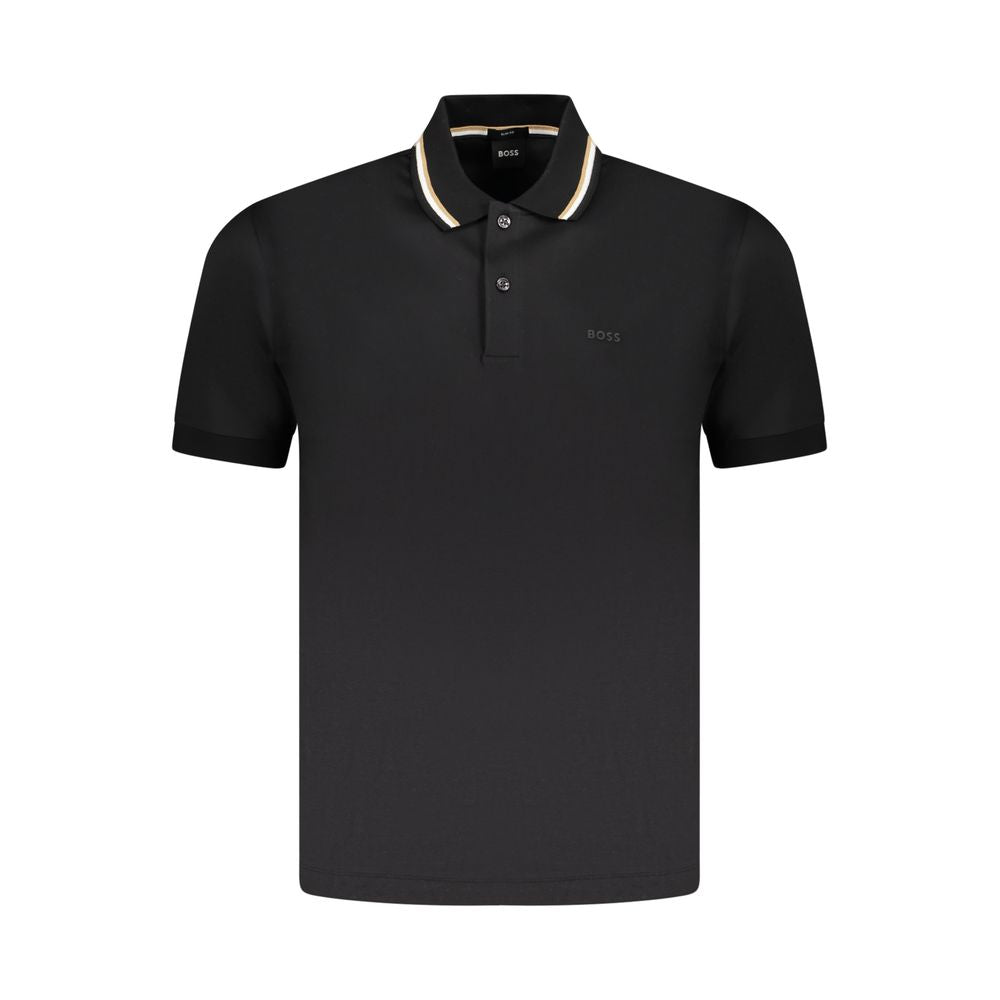 Hugo Boss Black Cotton Men Polo Shirt