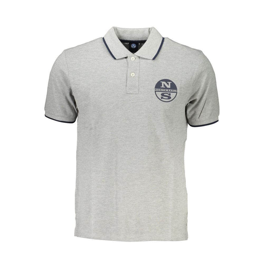 North Sails Gray Cotton Men Polo Shirt